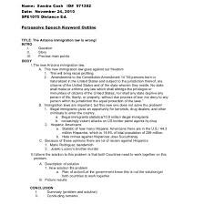 Tthis type of outline is very brief and uses phrases or key words for the main points and subpoints. Persuasive Speech Examples Great Ideas On Assignmentpay