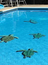 Swimming Pool With 3d Pool Tile Mosaics Put In By The Home Owner When The Pool Was Full Of Water Pool Tile 3d Pool Tile Mosaic Pool