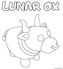 Piggy, adopt me and others. Adopt Me Lunar Ox Coloring Pages Printable