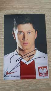 Sport i hobby » kolekcje. Robert Lewandowski Oryginalny Autograf 8575084302 Oficjalne Archiwum Allegro