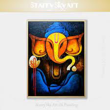 The lord ganesha, original ganapathi painting ,elephant modern art, cubism, abstract ganesha, hindu god, elephant abstract painting. Indian God Ganesh Art Picture Hand Painted Canvas Elephant Painting Abstract Modern Wall Art Painting Ganesh Portrait Painting Painting Calligraphy Aliexpress
