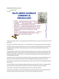 Haji abdul rahman limbong was a religious scholar and a malay fighter feared by the british colonialists. Abdul Rahman Limbong