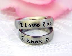 Set Of 2 Rings 2 Rings Matching Couples Hand Stamped Name Etsy Relationship Jewelry Matching Ring Set Couple Gifts