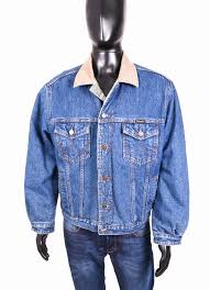 details about wrangler mens jean jacket blue jeans neck size m