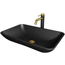 Bathroom vanity drop in bathroom sink bathroom sink with cabinet corner bathroom sinks white bathroom sinks. Vigo Black Hadyn Matte Shell Vessel Bathroom Sink And Lexington Cfiber C Faucet In Matte Brushed Gold And Matte Black