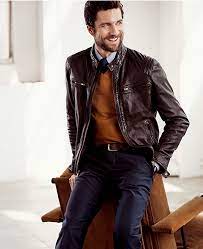 Pin By Adnan Vahora On Gentlemen Leather Jacket Men Slim Fit Chinos Leather Jacket Outfits