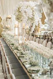 Luxurious wedding table decoration ideas. White Wedding Decoration Ideas See More Http Www Weddingforward Com White Wedding Decor White Wedding Decorations Wedding Decorations Luxury Wedding Decor
