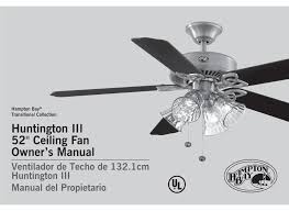 It has 5 reversible blades that are available in two finishes including cherry and pitted charry. Hampton Bay Huntington Iii Owner S Manual Pdf Download Manualslib