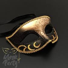 Black And Gold Masquerade Mask Sale Masquerade Venetian Eye Glitter Black Gold Mens Masquerade Mask Gold Masquerade Mask Masks Masquerade