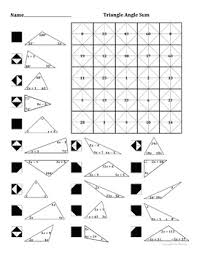 The largest interior angle and side are opposite. Triangle Angle Sum Theorem With Algebra Color Worksheet By Aric Thomas