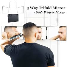 Selfcut 360° mirror, trifold 3 way mirror for hair cutting with led lights, self haircut system for haircut, shaver and makeup with height adjustable telescoping hooks 5.0 out of 5 stars 6 $69.99 $ 69. Abs Black Shell Portable 3 Way Mirror With A 360 Degree Viewing Angle Practicing Mirror For Self Hair Cutting And Hair Styling Special Deal F0999 Goteborgsaventyrscenter
