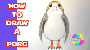 How To Draw A Porg From Star Wars The Last Jedi Step By Step Drawing Pencildrawing Starwars Porg Star Wars Characters Star Wars Toys Drawing Tutorial