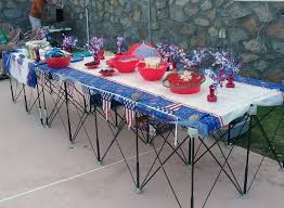 Fourthofjuly Poolparty Celebration Made A Bit Easier With A Pair Of Lightweight Portable Centipedesupport Servin Serving Table Banquet Tables Buffet Table