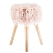 Smooth white acrylic makes this a great option for modern vanity designs. Pink Faux Fur Wood Stool Hobby Lobby 80828462