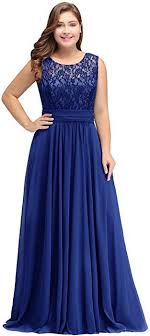 Women Plus Size Formal Evening Dress Gown Royal Blue 24w At Amazon Women S Clothing Store Chiffon Evening Dresses Evening Dresses Plus Size Bride Dress Lace