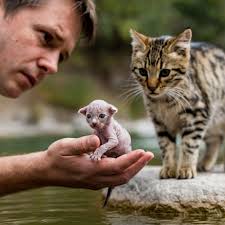 The new cat spent an hour running round the house like a mad thing then  calmed down, jumped up and went in for a nose-bump, face-rub. B*stard  smeared cat food over my