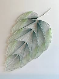 Diy Fadenbild Blatt Aus Nageln Elfenweiss Fadenbilder Fadenkunst Muster Fadenkunst