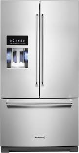 Nov 16, 2020 · kitchenaid kdfe104hps the kitchenaid kdfe104hps dishwasher is a great value. Kitchenaid 26 8 Cu Ft Stainless Steel With Printshield Finish French Door Refrigerator Krff507hps Grand Appliance And Tv