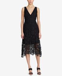 Lauren Ralph Lauren Lace Midi Dress Macys Com Lace Midi Dress Cocktail Dress Lace Lace Dress