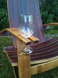 Wine Barrel Chair With Holder This Pic Has Been Floating Around Without A Source Wanted To Find One Here It Wine Glass Holder Glass Holders Outdoor Chairs