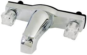 Freestanding bathtub faucet tub filler black floor mount bathroom faucets brass single handle bathtub faucets with hand shower. Us Hardware P 005pb Chrome Double Handle Mobile Home Tub Shower Faucet 016356022306 2