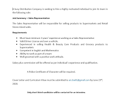 Additional duties may be assigned. Vacancy Sales Representative Jobs Barbados And The Eastern Caribbean Facebook