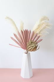 Pack Of 5 Desert Pink Sun Palms Dried Flower Arrangements Living Room Plants Decor Dried Flowers