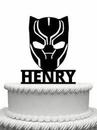 Black panther marvel comics edible cake topper image abpid04594. Personalised Marvel Black Panther Mask Gloss Acrylic Cake Topper Ebay