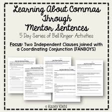 Teaching Commas Through Mentor Sentences Fanboys