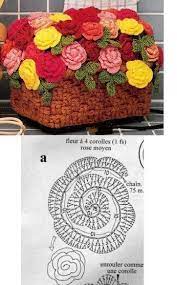 Cestinha De Flores Crochet Rose Crochet Flower Tutorial Crochet Flowers