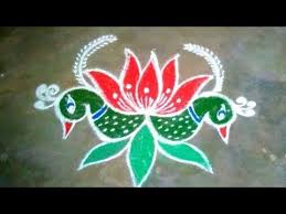 Colourful Peacock Flower Rangoli Kolam Rangoli Designs Without Dots Simple Sankranthi Muggulu Youtube In 2020 Flower Rangoli Rangoli Designs Kolam Rangoli