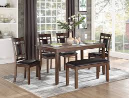 Dinette sets with bench and chairs. Homelegance Salton 6 Piece Pack Dinette Set Bench 38 5 X 15 5 X 19h 5658 At Homelement Com