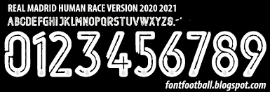 Here a i give new the brand new real madrid font for next season. Font Football Font Vector Real Madrid Human Race 2020 2021 Kit