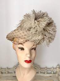 Vintage 1950 S Ostrich Feather Hat Norman Durand Ebay Feather Hat Ostrich Feather 1950s Vintage
