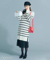 新川優愛はモノトーンワンピースで冬のマリンコーデを満喫 毎日コーデ 日本のファッション ファッション ファッションモデル