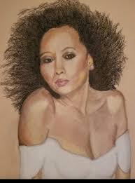 I've been away for a few days seeing Queen and Adam Lambert with this lady,  my First Friend, Lori. And I got a chance to give her the portrait I did of