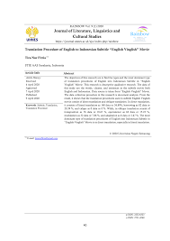 Need to translate pilih kasih from malay? Pdf Translation Procedure Of English To Indonesian Subtitle English Vinglish Movie