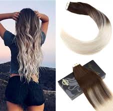 New Color Ugea 20pcs Ombre Tape In Hair Extensions Dark Brown And Light Blonde Ugea Straightbundle Bala Tape In Hair Extensions Ombre Hair Blonde Ombre Hair