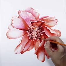Floral Design Tutorial How To Paint Flowers For Textile Design Watercolour Peony Video Flower Painting Watercolor Flowers Tutorial Watercolor Paintings