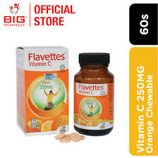 Flavettes information about active ingredients, pharmaceutical forms and doses by upha corporation, flavettes indications flavettes. Flavettes Chewable Vitamin C Orange 250mg X 60s Big Pharmacy