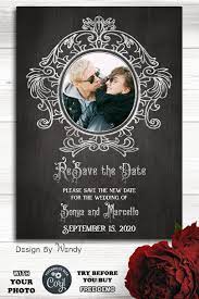 Resave The Date Photo Invitation Template Diy Gothic Victorian Frame With Your Photo Geek Wedding Wedding Invitation Design Wedding Invitation Sets
