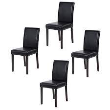 Ours are designed with the right proportions to be comfortable to sit in until dessert. Set Of 4 Urban Style Leather Dining Chairs With Solid Wood Legs Chair Walmart Com Walmart Com