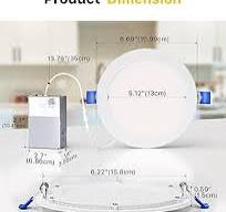 Ensenior 12 Pack 6 Inch LED Recessed Ceiling Light, Dimmable, 6000K Clear  White, 1050LM 12W 120V, High Brightness Canless Wafer Downlight - ETL&FCC&IC