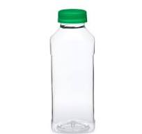 PET Square Beverage Bottles with Label Panel with Tamper-Evident Cap