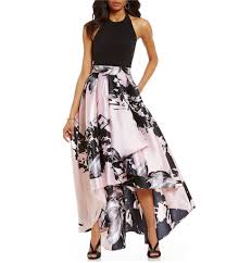 Ignite Evenings Halter Floral Print Hi Low Dress Dillards Occasion Dresses Guest Hi Low Dresses Formal Dresses For Women