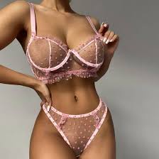 ZIERUCI Exotische Dessous für Sex18 Sexy Dessous Frau Porno Dessous Set  Unterwäsche Babydoll Rosa Spitze Ruffle Transparent Femme Bar Set :  Amazon.de: Fashion