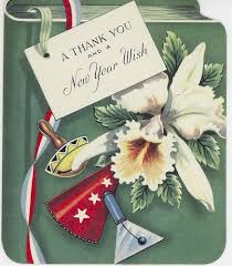 A Thank You And A New Year Wish Vintage New Years Card Vintage Holiday Cards Vintage Christmas Cards Vintage Happy New Year