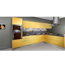 The handleless high gloss kitchens from kitchen warehouse are sure to provide the perfect solution to your requirements. Wooden L Shape Modular Kitchen Rs 850 Square Feet Elgee Windoors Id 22107994048