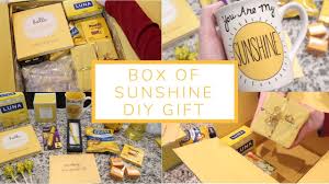 Birthday gifts gift baskets themed gift baskets box of sunshine wine gifts best friend gifts creative gifts purple gift homemade gifts. Box Of Sunshine Diy Gift Care Package Idea Youtube