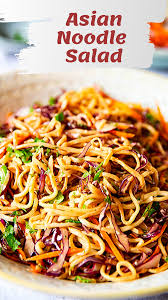 Asian Noodle Salad With Peanut Dressing Asian Noodle Salad Recipes Asian Cooking